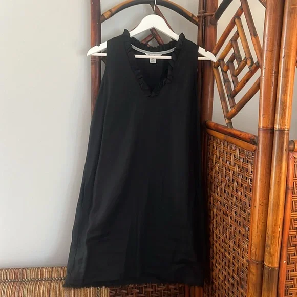 TOMMY BAHAMA Two Palms Double-Ruffle Linen dress with raw hem :: size small - Picture 3 of 11